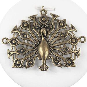Bronze Tone Peacock Pendant